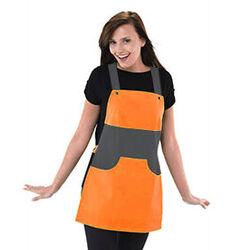 TABLIER CHASUBLE POTIRON GRIS CHINE/ORANGE PC 65/35 FAB