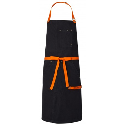 TABLIER A BAVETTE MARINE/ORANGE CHILL 100% COTON REF.0697 9999 158