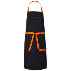TABLIER A BAVETTE MARINE/ORANGE CHILL 100% COTON REF.0697 9999 158