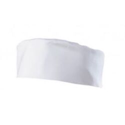 TOQUE FOND PLAT 100% COTON BLANC Taille R&eacute;gl. R&eacute;f.0005