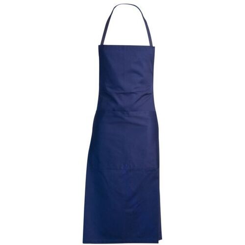 TABLIER A BAVETTE COTON BLEU/PISE  4800