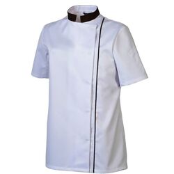 VESTE DE CUISINE FEMME AJIK MC BLANC/ NOIR  REF 29963601279