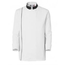 VESTE DE CUISINE FEMME AJIK ML BLANC/ NOIR  REF 29913601279