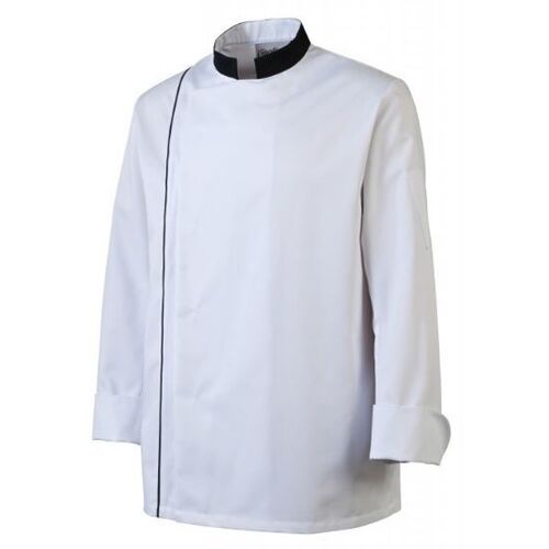 VESTE DE CUISINE HOMME AJIK ML BLANC/NOIR REF 2990