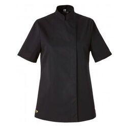 VESTE DE CUISINE FEMME BAMA MC PLC NOIRE REF 3577