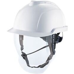 CASQUE ELECTRICIEN BLANC V950 NON VENTILE ECRAN INTEGREES +JUGULAIRE GVF1A-C0A00
