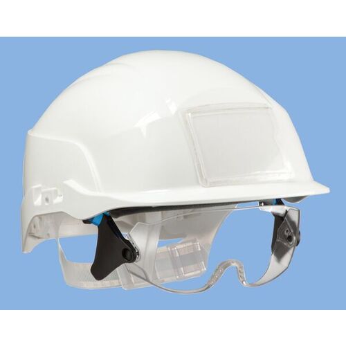 CASQUE DE CHANTIER VERT AVEC SURLUNETTE PC REF.S20GR