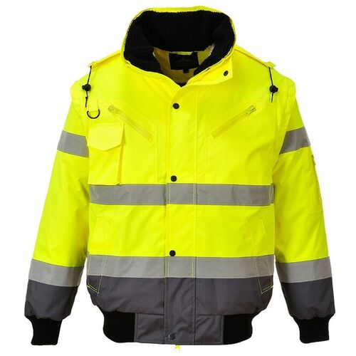 BLOUSON BICO JAUNE/GRIS EN471 MANCHES, DOUBLURE ET COL AMOVIBLE C465