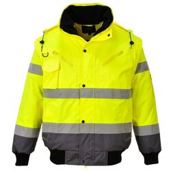 BLOUSON BICO JAUNE/GRIS EN471 MANCHES, DOUBLURE ET COL AMOVIBLE C465