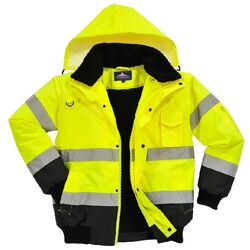 BLOUSON BICO JAUNE/NOIR EN471 MANCHES, DOUBLURE ET COL AMOVIBLE C465