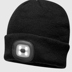 BONNET BEANIE AVEC LED RECHARGABLE 100% ACRYLIQUE REF.B029