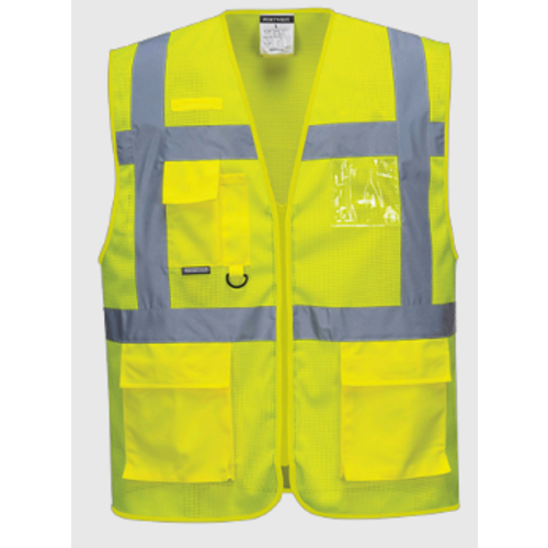 GILET ETE MESHAIR JAUNE EN MAILLE AEREE 100% POLYESTER 150G REF.C376