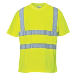 T-SHIRT HV JAUNE VISION BANDES SEGMENTEES COL ROND REF.T181