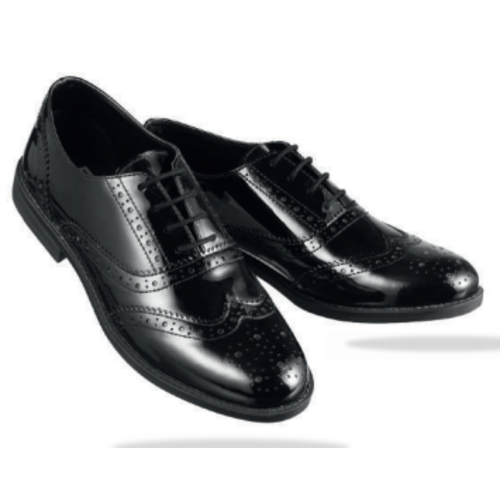 CHAUSS FEMME CLARIS TYPE DERBIES VERNIS NOIR ANTI-DERAPANTE