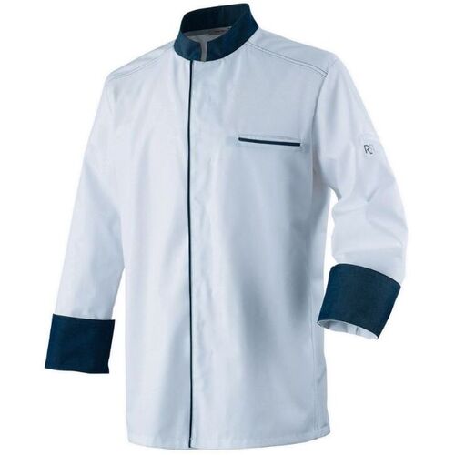 VESTE DE CUISINE MIXTE ABAX ML BLANC/DENIM POLYCOTON