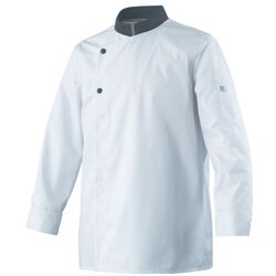 VESTE CUISINE ACADEMIE PC ML  BLANC/ GRIS