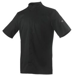 VESTE DE CUISINE MIXTE BALSA NOIR MC  POLYTENCEL 195G