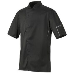 VESTE DE CUISINE BENAK NOIR MC 37�5c POLYTENCEL 195G