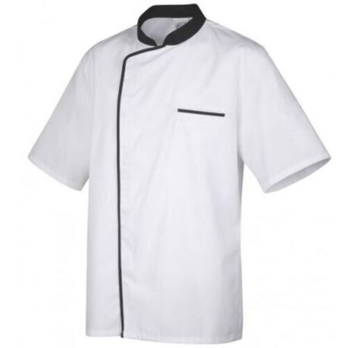 VESTE CUISINE ENERGY PC MC  BLANCHE PAREMENT NOIR