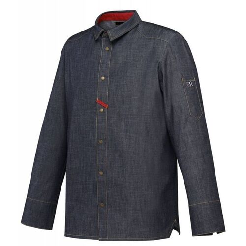 VESTE CUISINE ML HOMME VINHO DENIM 100% COTON