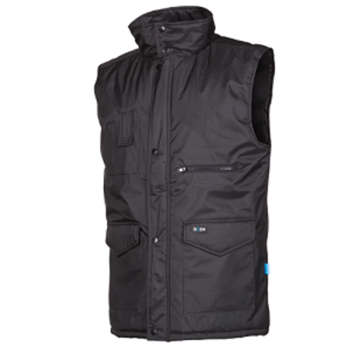 GILET INGA NOIR DOUBLURE MATELASSE 100% POLYESTER ENDUCTION PVC REF.570A