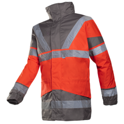 PARKA SKOLLFIELD 4EN1 IMPER RESPIRANT HV ROUGE FLUO/GRIS