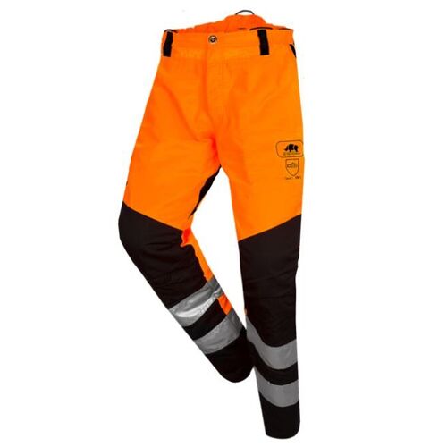 PANTALON HV BASE PRO ORANGE/NOIR AVEC PROTECTION ANTI COUPURE REF.1RQ1