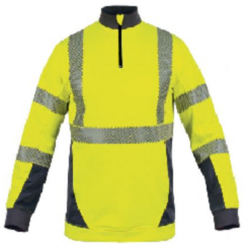 SWEAT DARWIN  HV JAUNEBDES SEGMENTEES  100% POLYESTER 300GR REF.SWEATDARW2JG