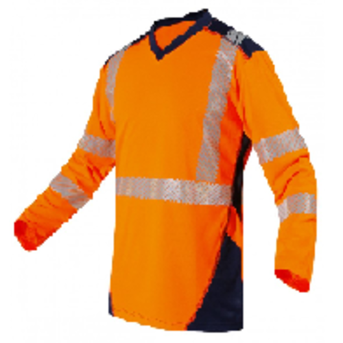 T SHIRT ML BALI  HV EN20471 CL2 100% POLYESTER140GR ROUGE/MARINE REF/9M