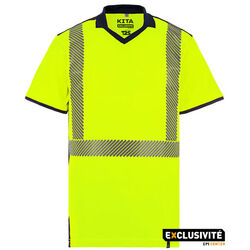 TSHIRT KITA JAUNE/MARINE MC 100% POLYESTER 37.5�