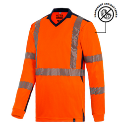TSHIRT KITA ORANGE/MARINE ML 100% POLYESTER 37.5�