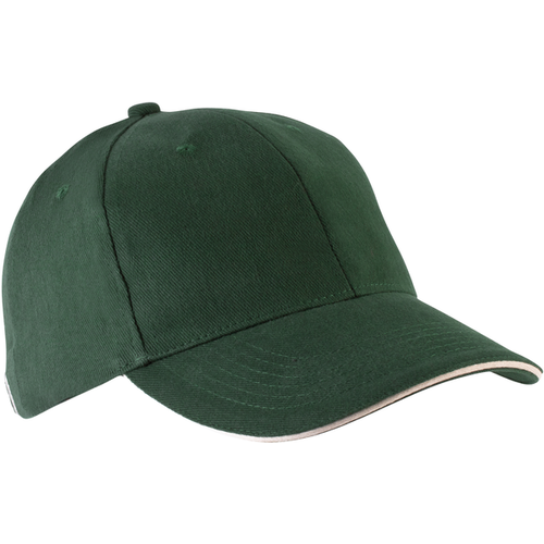 CASQUETTE KARIBAN ORLANDO VERT FORET/BEIGE COTON BROSSE KP011