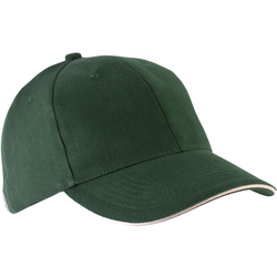 CASQUETTE KARIBAN ORLANDO VERT FORET/BEIGE COTON BROSSE KP011