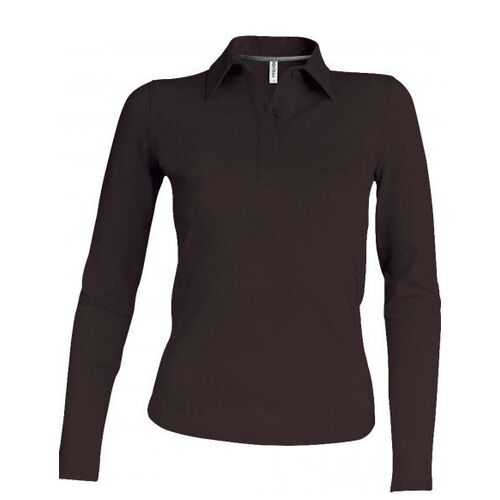 POLO FEMME ML COTON COULEUR R&eacute;f : K244