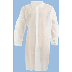 LOT DE 10 BLOUSES JETABLES POLYPRO PRESSIONS BLANCHE 35G/M2 REF.BPP-W35