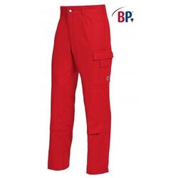 PANTALON MULTIPOCHES BP BASIC COTON ROUGE R&eacute;f.1486