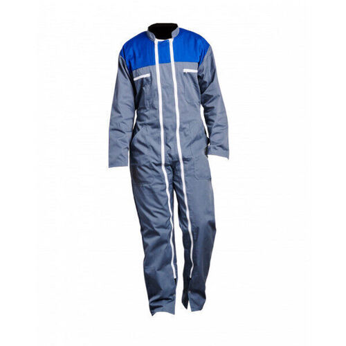 COMBINAISON BICOLORE 2 ZIP PC 65/35 BLEU/GRIS R&eacute;f : 13BBIBG