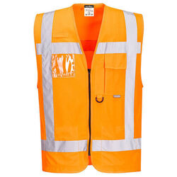 GILET MULTIPOCHES FERMETURE 1 ZIP HV EN471 CL2 FLUO ORANGE S476