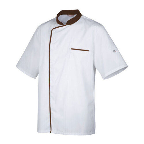 VESTE CUISINE ENERGY PC MC  BLANCHE PAREMENT CHOCOLAT