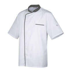 VESTE CUISINE ENERGY PC MC  BLANCHE PAREMENT GRIS