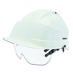 CASQUE DE CHANTIER IRIS  2  BLANC  + LUNETTES INCOLORES