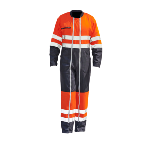 COMBINAISON 2 ZIP HV EN471 CL2 CP GRIS MOYEN/ORANGE FLUO/13HVO430