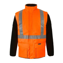 GILET MATELASSE MAELIS B  MANCHES AMOVIBLES HV ORANGE/MARINE REF.237 C/ B