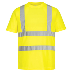 T SHIRT HV JAUNE 100% POLYESTER RECYCLE NID D'ABEILLE 150G REF.EC12
