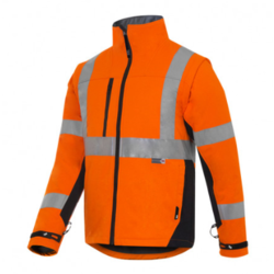 VESTE SOFTSHELL HIMALAYA HV ORANGE MANCHE AMOVIBLE REF.BLOUSHIMAL1OM