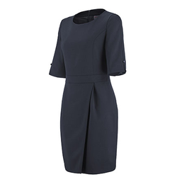 ROBE DAUPHINE MARINE DECOUPE PRINCESSES AVEC FENTE REF.9DPH 1