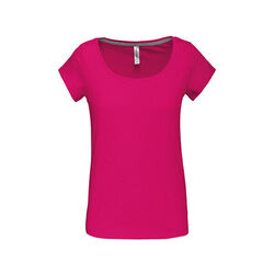 T SHIRT FEM.KARIBAN AJUSTE MC COL BATEAU 100% COTON R&eacute;f.K384