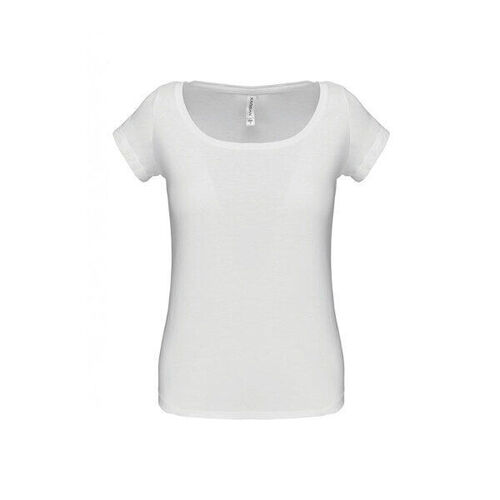 T SHIRT FEM.KARIBAN AJUSTE MC COL BATEAU 100% COTON R&eacute;f.K384
