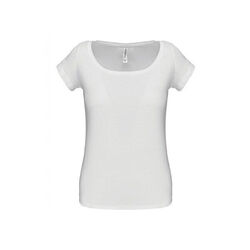 T SHIRT FEM.KARIBAN AJUSTE MC COL BATEAU 100% COTON R&eacute;f.K384