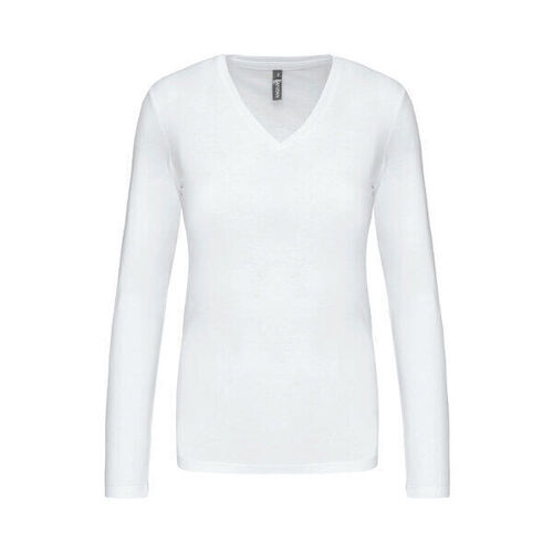 T SHIRT FEM.KARIBAN ML COL V COTON R&eacute;f.K382